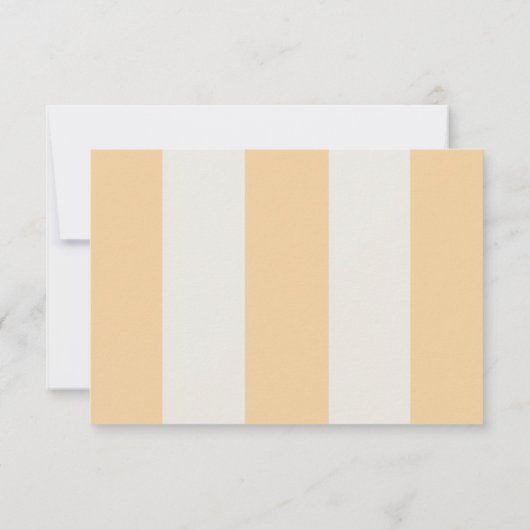 Simple Yellow White Cabana Stripes Wedding RSVP (Achterkant)