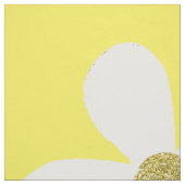 Simple Yellow White Daisy Gold Stof (Swatch)