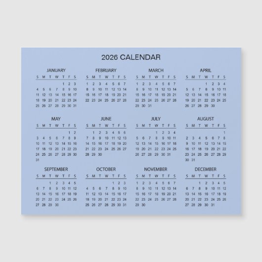 Simple Yet Elegant 2026 Calendar | Magnet (Voorkant)