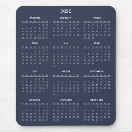 Simple Yet Elegant 2026 Calendar | Mousepad Muismat