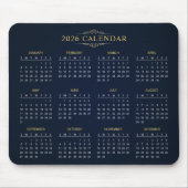 Simple Yet Elegant 2026 Calendar | Mousepad Muismat (Voorkant)