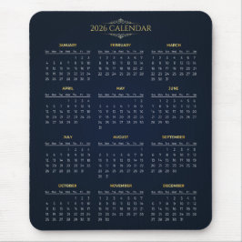 Simple Yet Elegant 2026 Calendar | Mousepad Muismat