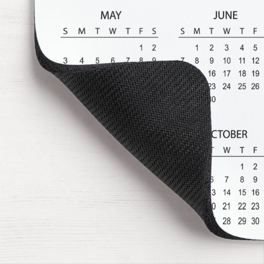 Simple Yet Elegant 2026 Calendar | Mousepad Muismat (Hoek)