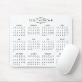 Simple Yet Elegant 2026 Calendar | Mousepad Muismat (Met muis)