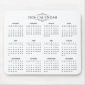 Simple Yet Elegant 2026 Calendar | Mousepad Muismat (Voorkant)
