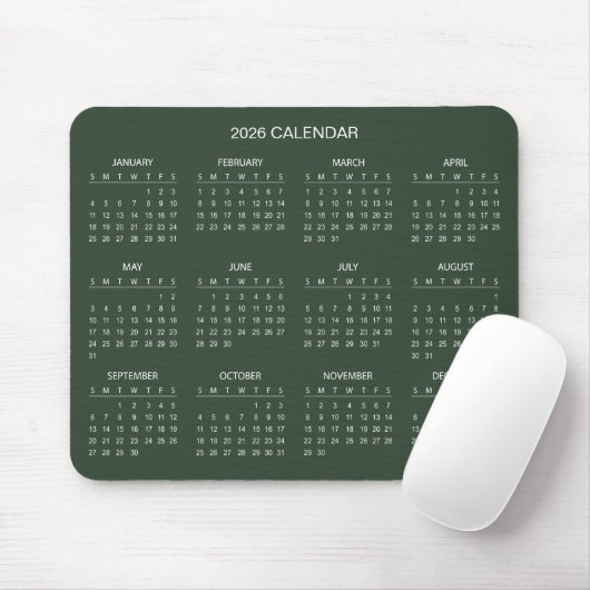 Simple Yet Elegant 2026 Calendar | Mousepad Muismat (Met muis)