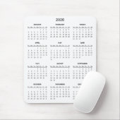 Simple Yet Elegant 2026 Calendar | Mousepad Muismat (Met muis)