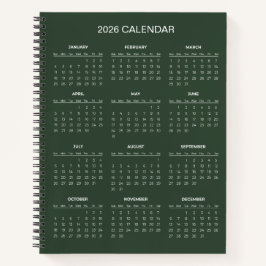 Simple Yet Elegant 2026 Calendar |  Notitieboek