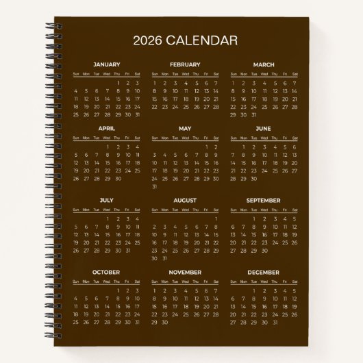 Simple Yet Elegant 2026 Calendar |  Notitieboek (Voorkant)