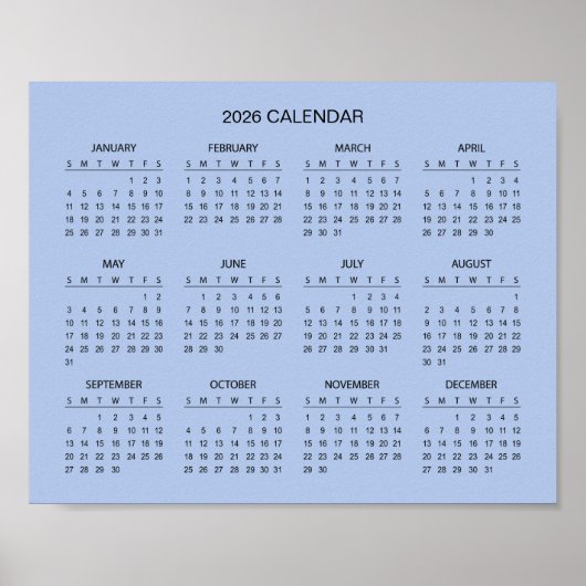 Simple Yet Elegant 2026 Calendar |  Poster (Voorkant)