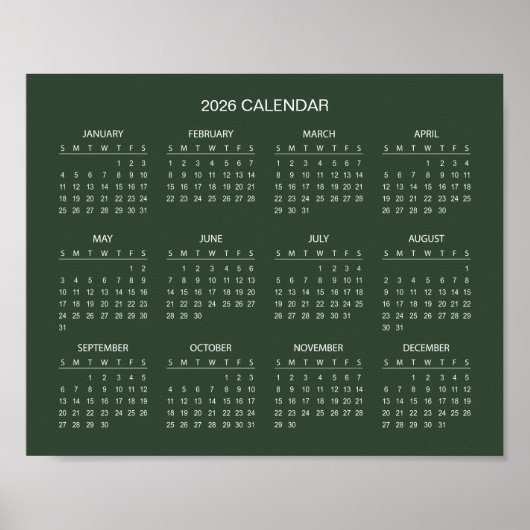 Simple Yet Elegant 2026 Calendar |  Poster (Voorkant)