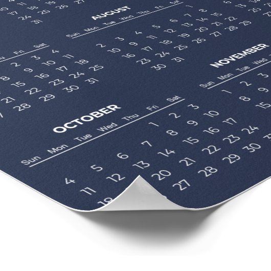 Simple Yet Elegant 2026 Calendar | Poster (Hoek)