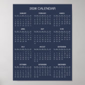 Simple Yet Elegant 2026 Calendar | Poster (Voorkant)