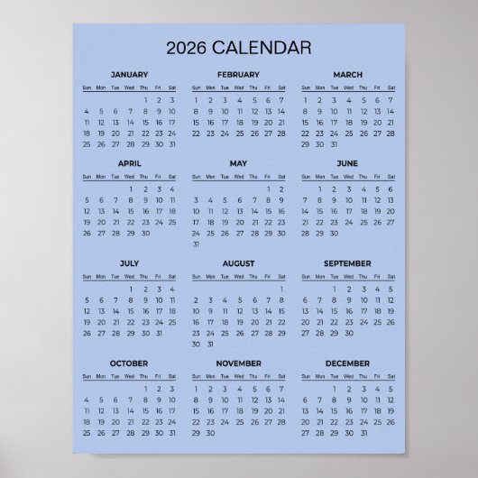 Simple Yet Elegant 2026 Calendar | Poster (Voorkant)