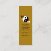 Simple Yin Yang Quotation Mark Interpreter Mini Visitekaartje (Achterkant)