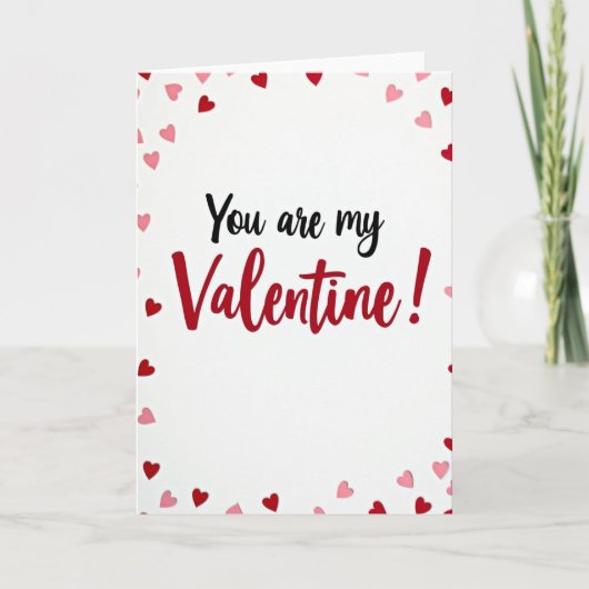 Simple You Are My Valentine Card Kaart (Voorkant)