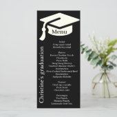 Simpleblack & white Graduparty menu (Staand voorkant)