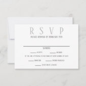 SimpleGrey-ontwerp - RSVP/Dinner Choice-uitnodigin Kaart (Voorkant)