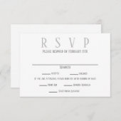 SimpleGrey-ontwerp - RSVP/Dinner Choice-uitnodigin Kaart (Voorkant / Achterkant)
