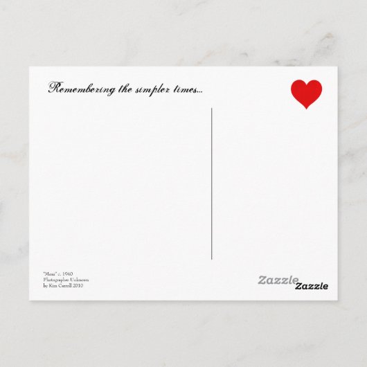 Simpler Times Briefkaart (Achterkant)