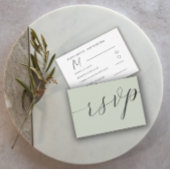 SimpleSage Green Calligraphy Wedding RSVP