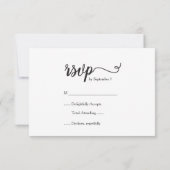 SimpleTeal en witte kalligrafie RSVP bruiloft Kaartje (Achterkant)