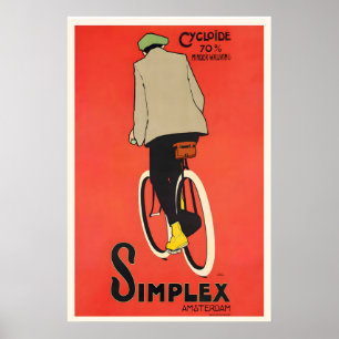 Simplex Cycloïde Retro Fiets Amsterdam Holland Poster
