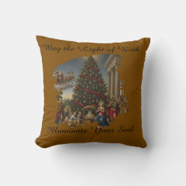Simplex Knit Nativity Christmas Throw Pillow Kussen