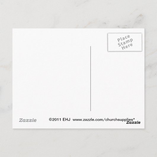 Simplicity Blue Church Postcard Briefkaart (Achterkant)