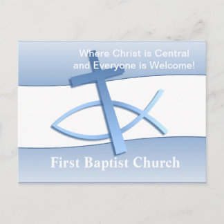 Simplicity Blue Church Postcard Briefkaart