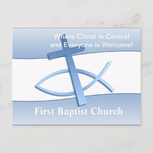 Simplicity Blue Church Postcard Briefkaart (Voorkant)