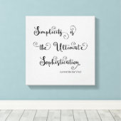 Simplicity citaat - Canvas Afdruk (Insitu (Houten vloer))
