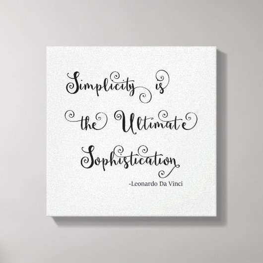 Simplicity citaat - Canvas Afdruk (Voorkant)