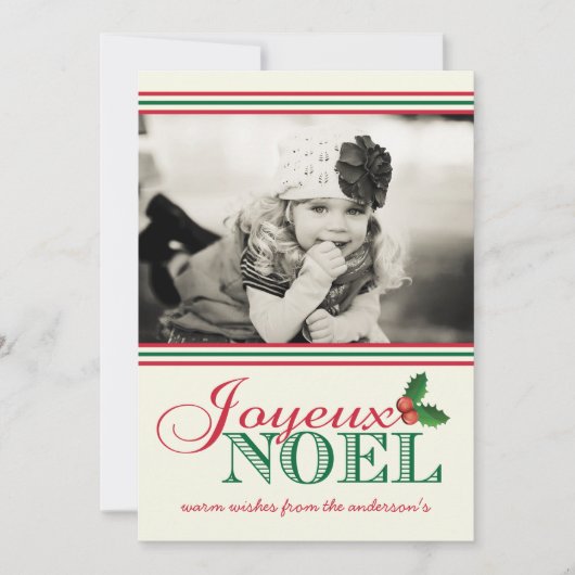 Simplicity "Joyeux Noel" Holiday Photo Card Feestdagenkaart (Voorkant)