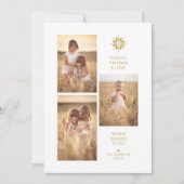 Simplicity Minimal 3 Photos Family Collage Feestdagenkaart (Voorkant)