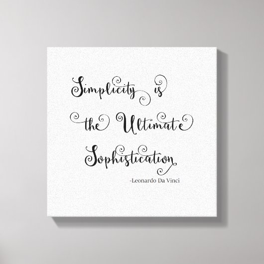 Simplicity Quote - Canvas Afdruk (Voorkant)