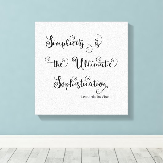 Simplicity Quote - Canvas Afdruk (Insitu (Houten vloer))