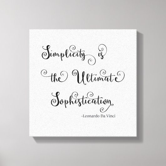 Simplicity Quote - Canvas Afdruk (Voorkant)