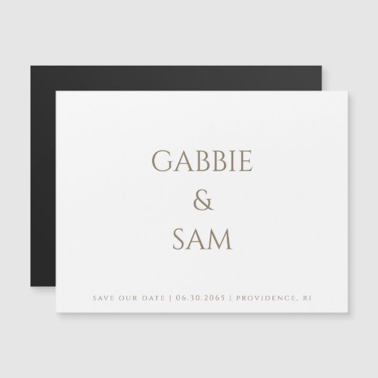 Simplicity Wedding Save our Date Magnetische Uitnodiging (Voorkant / Achterkant)