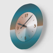 Simplistic Abstract Ontwerp in Silver Tan Blue Grote Klok (Hoek)