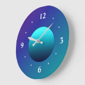 Simplistic Aqua Green Moon Grote Klok (Hoek)