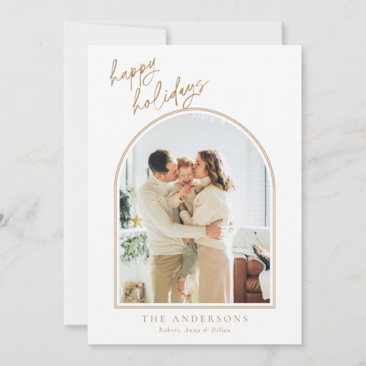 Simplistic Arch Photo Holiday Kaart (Voorkant)