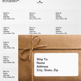 Simplistic Art Business Personal Ship to Address Etiket