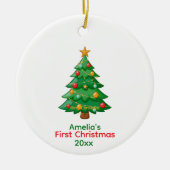 Simplistic Baby's First Christmas w/ Tree Ornament (Voorkant)