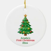 Simplistic Baby's First Christmas w/ Tree Ornament (Achterkant)