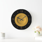 Simplistic Black en Yellow Gold> wandklok (Huis)