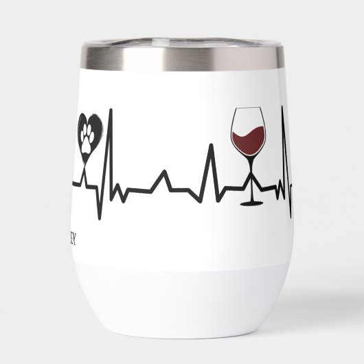 Simplistic Black Paws en rode wijn hartslag (Achterkant)