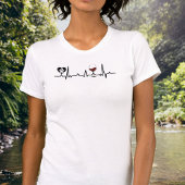 Simplistic Black Paws en Wine Heartbeat T-shirt
