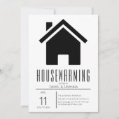 Simplistic Black & White Housewarming Party Invita Kaart (Voorkant)