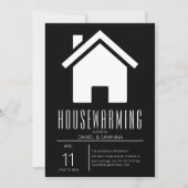Simplistic Black & White Housewarming Party Kaart (Voorkant)